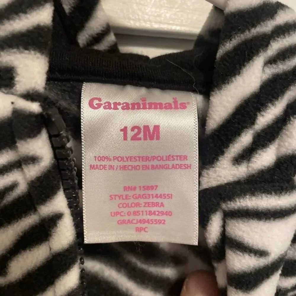 Garanimals Hoodie Cardigan Toddler 12 M Zebra Style Zip